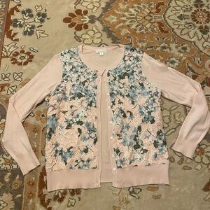 Charter Club Pink Floral Cardigan